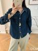 2026 Early Spring Hong Kong Style Retro Washed Loose Denim Jacket Shirt for Women
