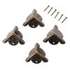 4 Stück Antike Eckhalterung Schmuck Geschenkbox Holzgehäuse Dekorative Füße Bein Ecke Dekorativer Schutz Möbelfittings+Nägel