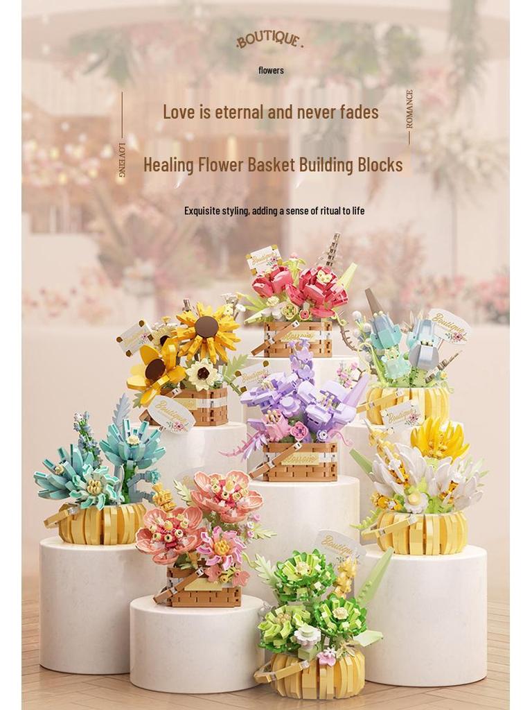 Compatible Lego Flower Building Blocks for Girls - Desktop Bonsai Ornaments and Toys