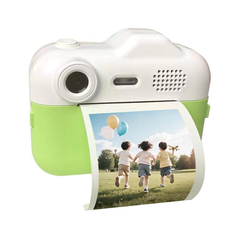 

Kids HD Dual Camera: Student-Friendly Digital Camera with Photo Upload, Camcorder, and Print Features зелений/білий