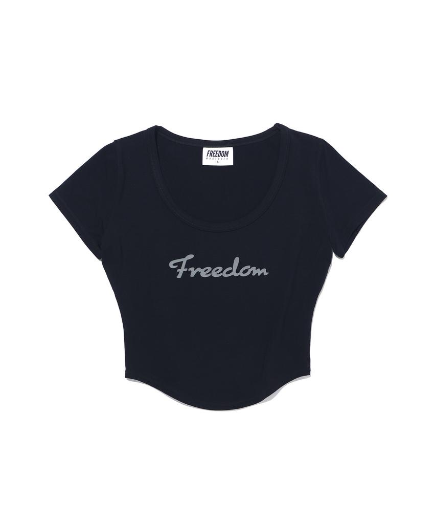 FREEDOM Modal U-Neck Crop Short Sleeve (Black)