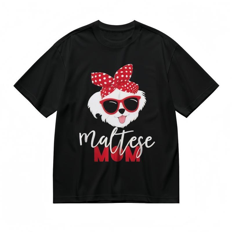 Women's All Season Comfy Slight Stretch Classic T-Shirt Maltese Graphic Tee