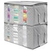 Nonwoven Fabric Blanket Storage Bag With Sealed Closure For Bedroom And Travel Organization