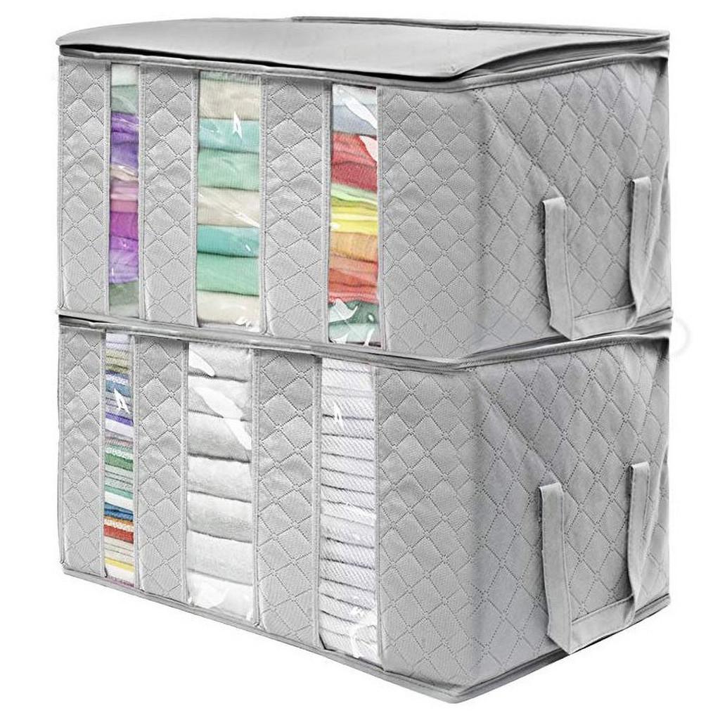 Nonwoven Fabric Blanket Storage Bag With Sealed Closure For Bedroom And Travel Organization