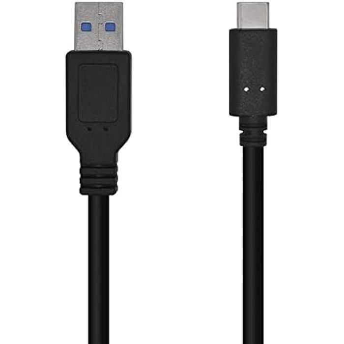 AISENS A107-0449 Câble USB 3.1 Gen2 10 Gbps 3 A, type USB-C/M-A/M, noir, 0,5 m