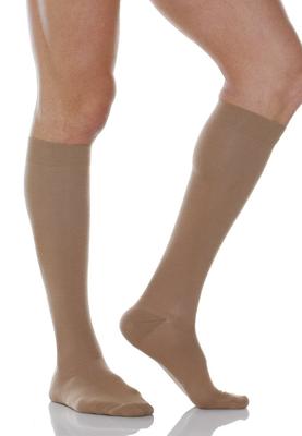 Relaxsan 820 Cotton Support Compression Knee Size 5 Socks, 18-22mmHg, Beige,
