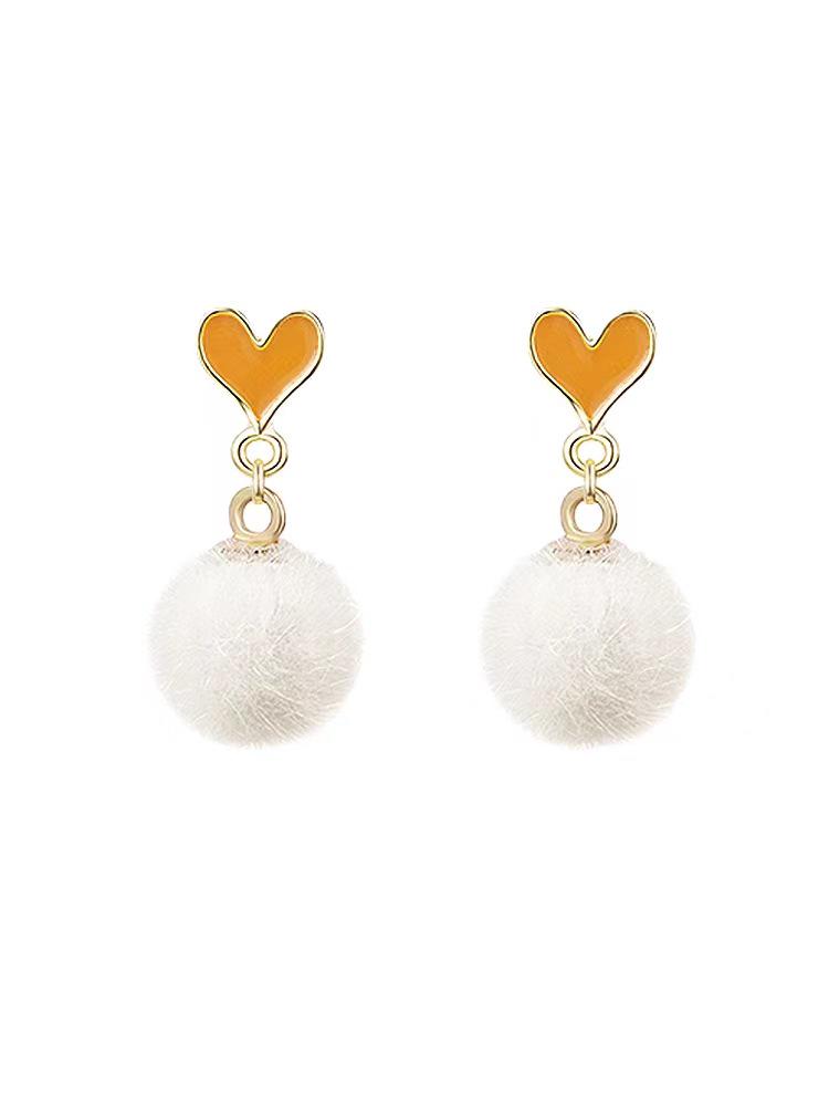 

2023 Тренд Милые серьги-пусеты в виде сердца с помпоном - Осенне-зимние плюшевые рождественские украшения для женщин