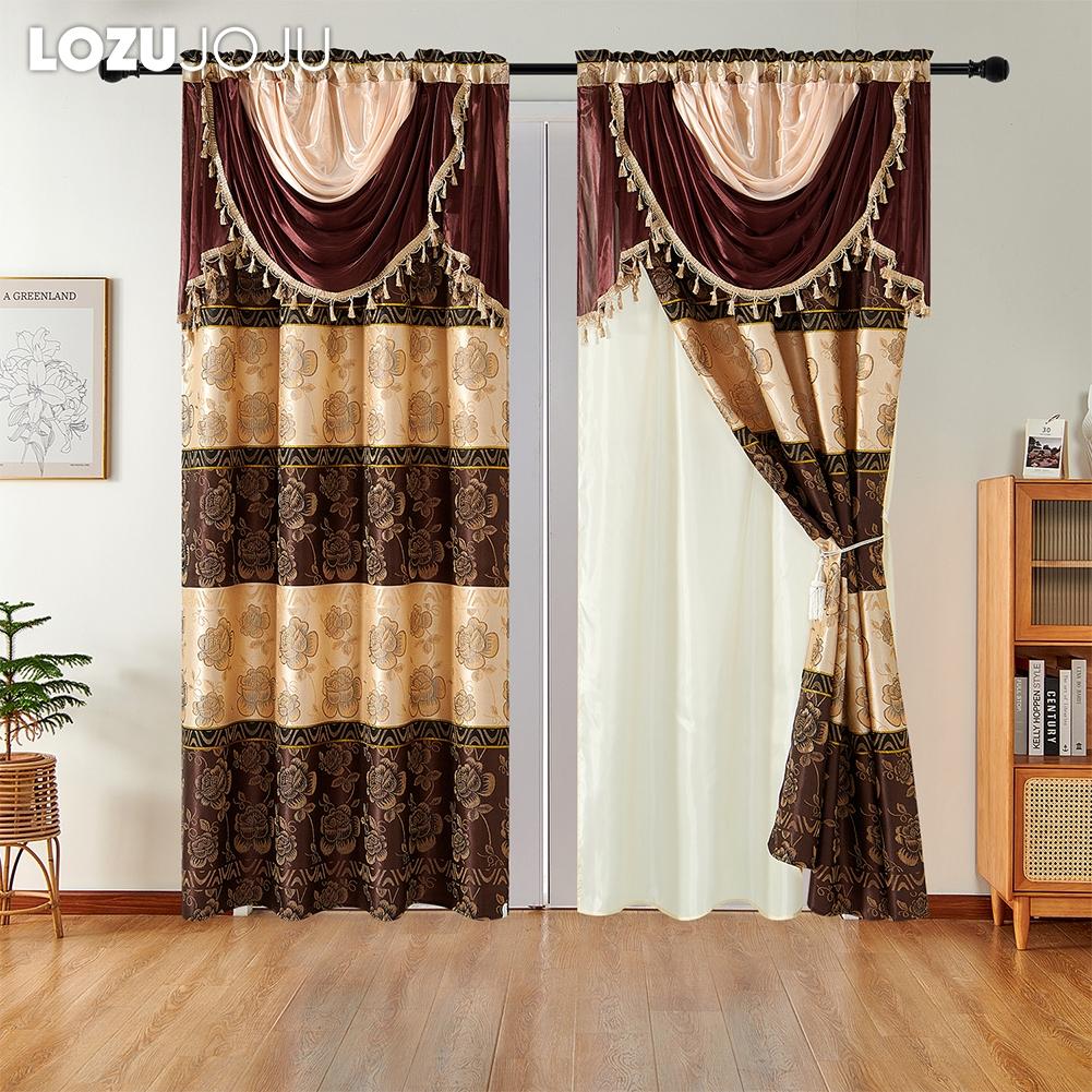1PC LOZUJOJU 70-80% Blackout European Luxury Jacquard Integrated Curtains for Bedroom Living Room Home Decor