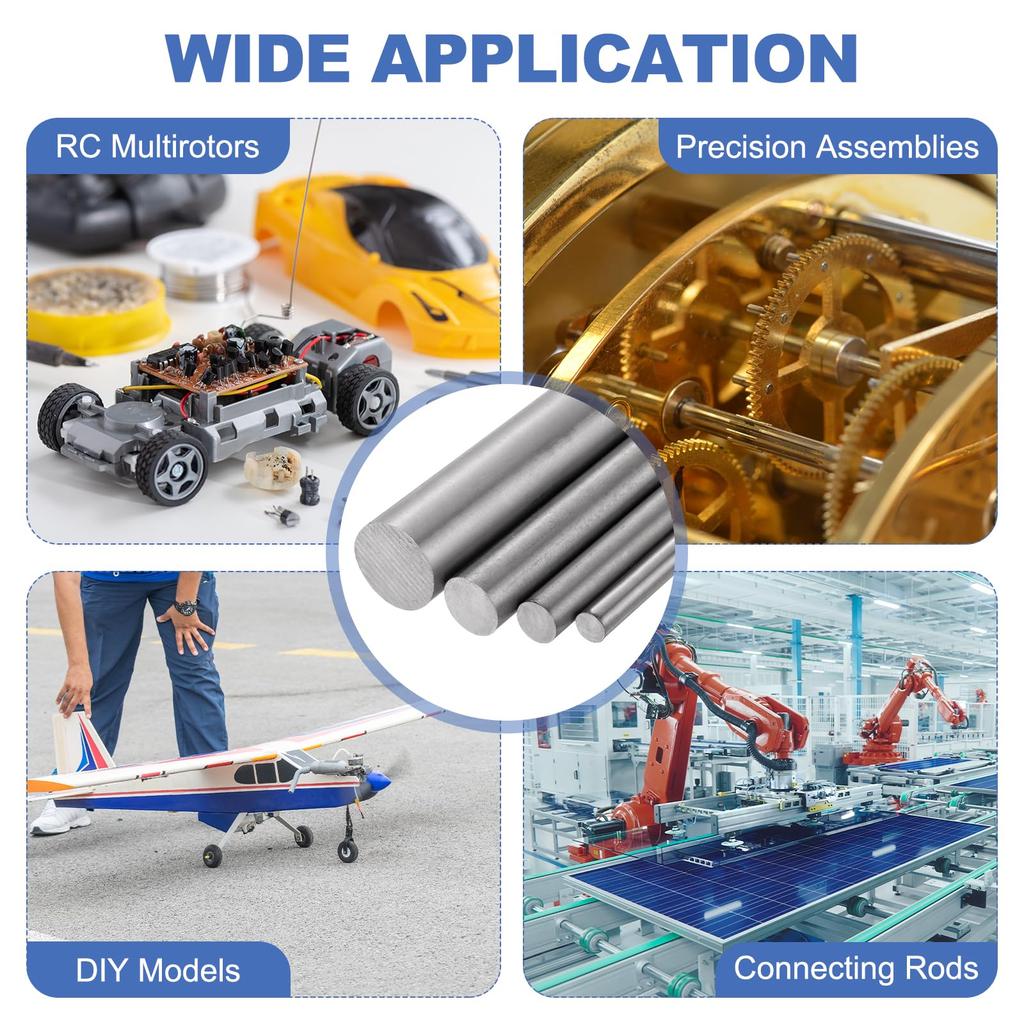 uxcell Titanium Round inch 8 inch GR2 Metal TA2 Titanium Round for Model DIY Crafts Bar, 0.55 (14mm) Diameter, Length, Bar, Airplanes, Cars, Boats,