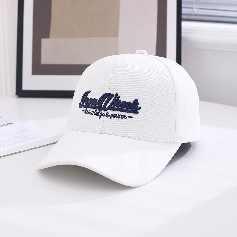 Baseball Cap Retro Peaked Cap Women S Versatile Baseball Cap Alphabet Embroidered Sun Hat Men S Fashion Hat Adjustable белый