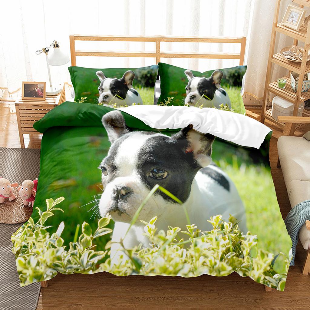 Zestaw poszewek na kołdrę French Bulldog Cute Dog Poliester Poszewka na kołdrę Twin Full Size Dla dzieci nastolatków dorosłych Wystrój sypialni Zestaw pościeli