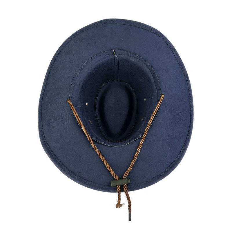 Vintage jazz wollen hoed, brede rand, western cowboyhoed, Tibetaanse etnische stijl, veelzijdige vilten hoge hoed, dames