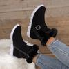 Big Size Casual Snow Boots Female 2025 New Winter Solid Color Short Boots Side Zipper Big Size Female Cotton Shoes
