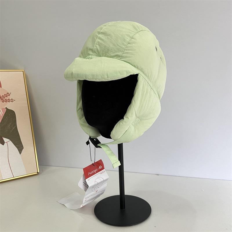 

Осенне-зимняя легкая и очень толстая хлопковая шапка Lei Feng для велоспорта, мужская термозащитная шапка для ушей, женская ветрозащитная и холодная шапка-подшлемник M（56-58cm） яблочный зеленый