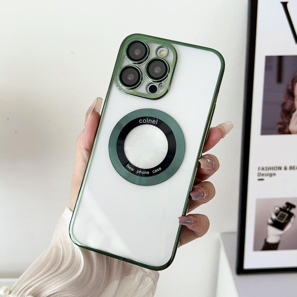 Luxury Electroplated Magnetic Mobile Phone Case for iPhone 11 12 13 14 15 16 Pro Max Back Cover with Lens Film Protection