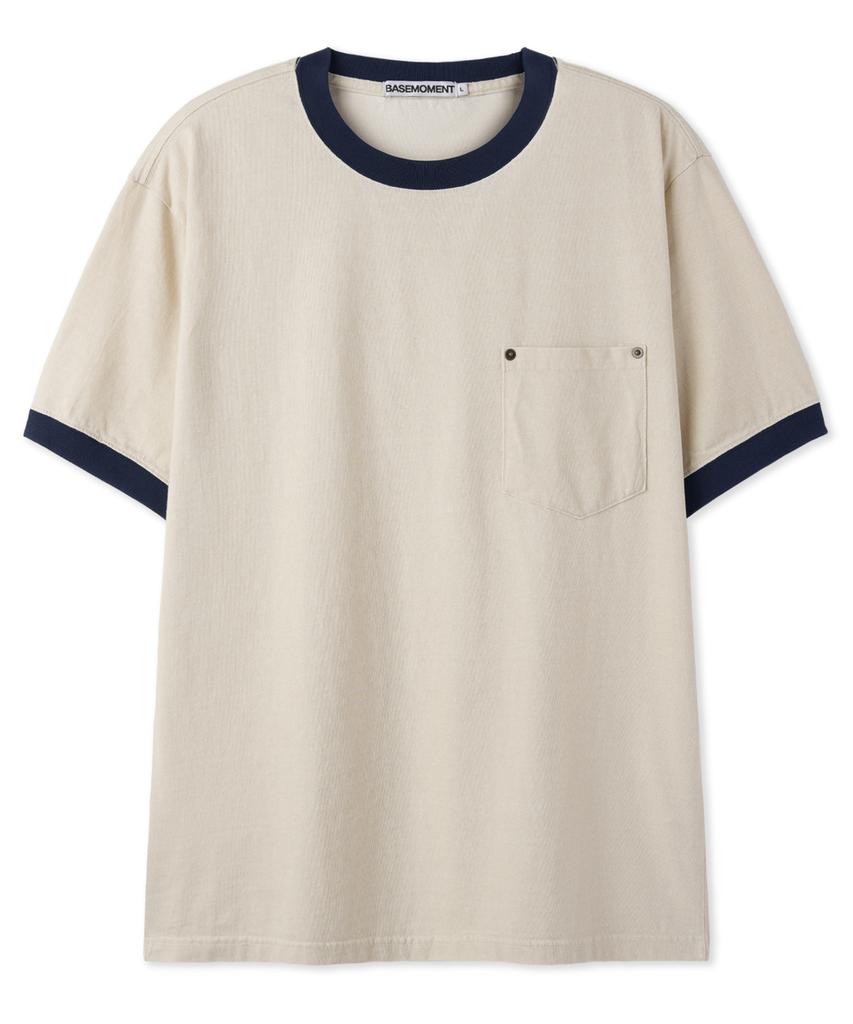 BASEMOMENT Pigment Washing Ringer Pocket Tea Cream