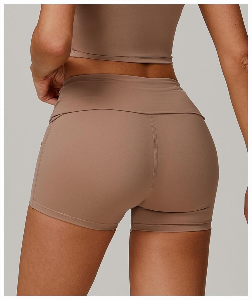 Women's Eco-friendly Recycled High-Waisted Quick-Dry Tummy Control Yoga and Running Shorts