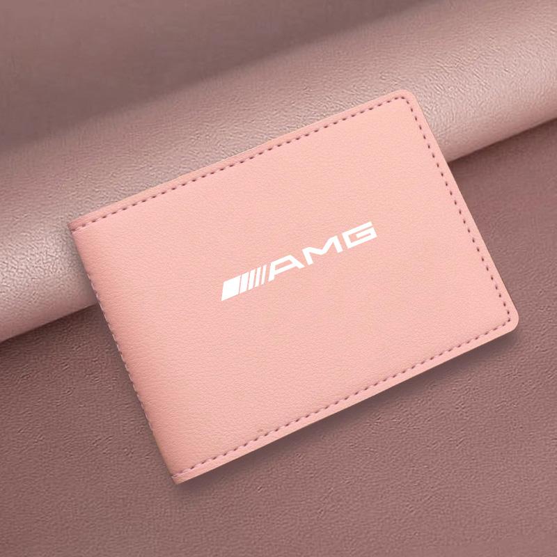 Ultra-Thin Car Driver License Bag ID Card Leather Cover For Mercedes Benz AMG GLE GLS CLA CLE GLC CLS GLA W223 Tire Valve Cap
