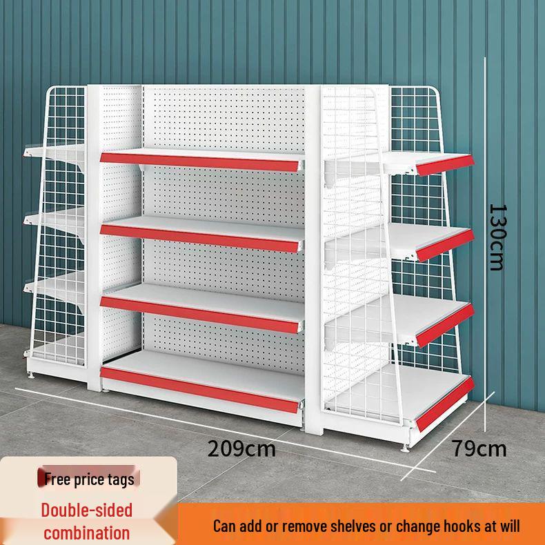 Multi-Layer Island Display Rack for Supermarkets, Convenience Stores, Pharmacies, Stationery, and Snack Shops