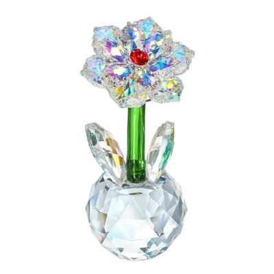 Kristall-Sonnenblumen-Skulptur Luxuriöse Glas-Traumblumen-Figur zur Heimverschönerung Ornament Valentinstagsgeschenk