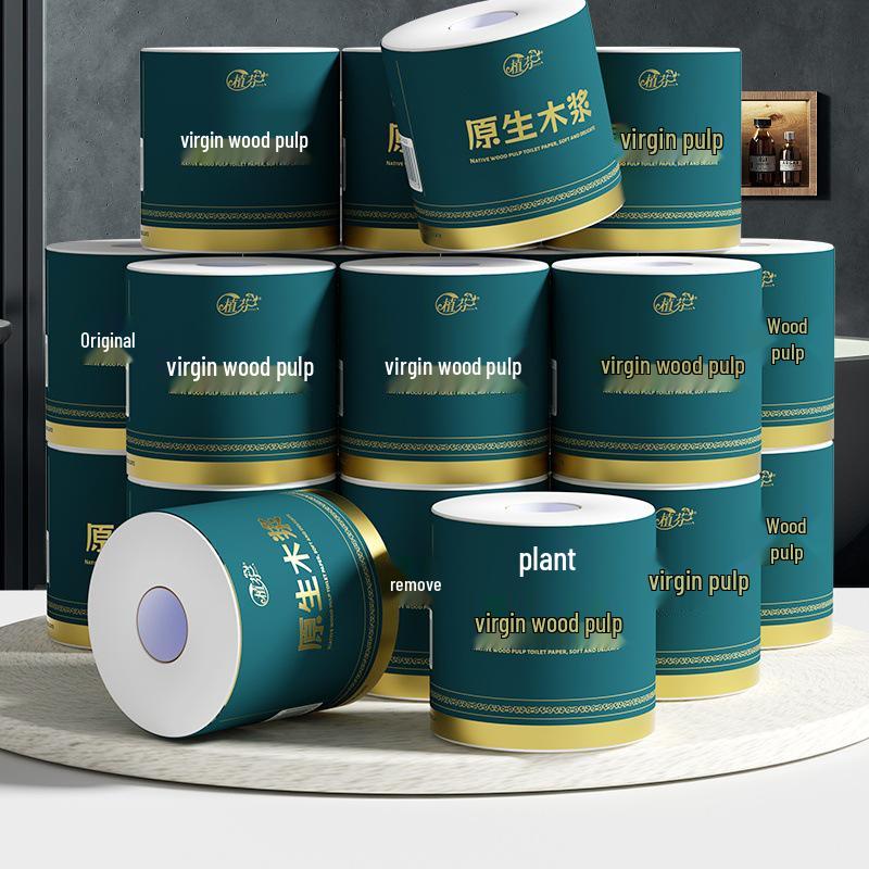 Zhi Fen Large Core Toilet Paper Rolls - Wood Pulp, Economical Pack for Dorms and Homes