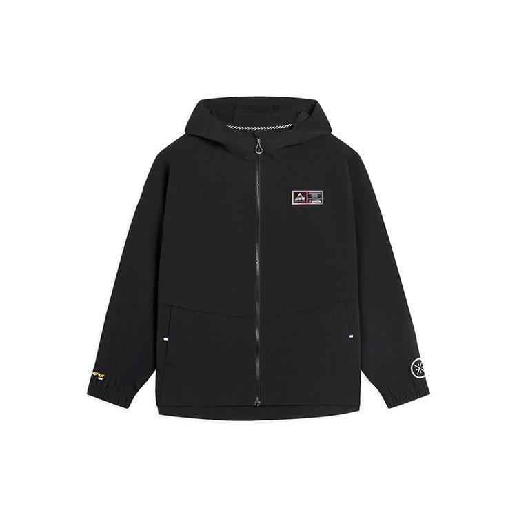 Li Ning Jackets Men's Black Hooded Moderate Wind Shell AFDS797-1