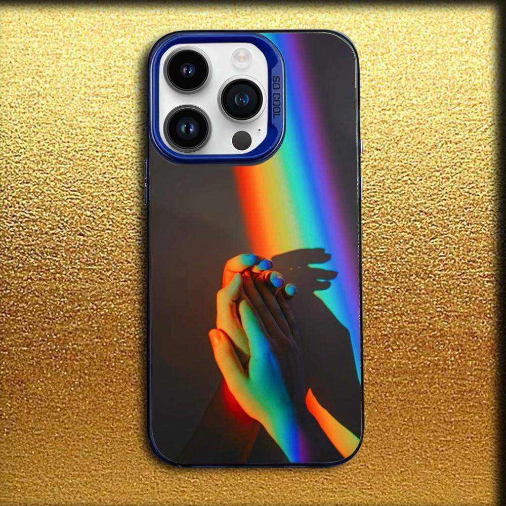 Gay Lesbian LGBT Rainbow Phone Case For iPhone 16,15,14,13,12,11,Mini,Pro,MAX Blue Matte Silicone Cover