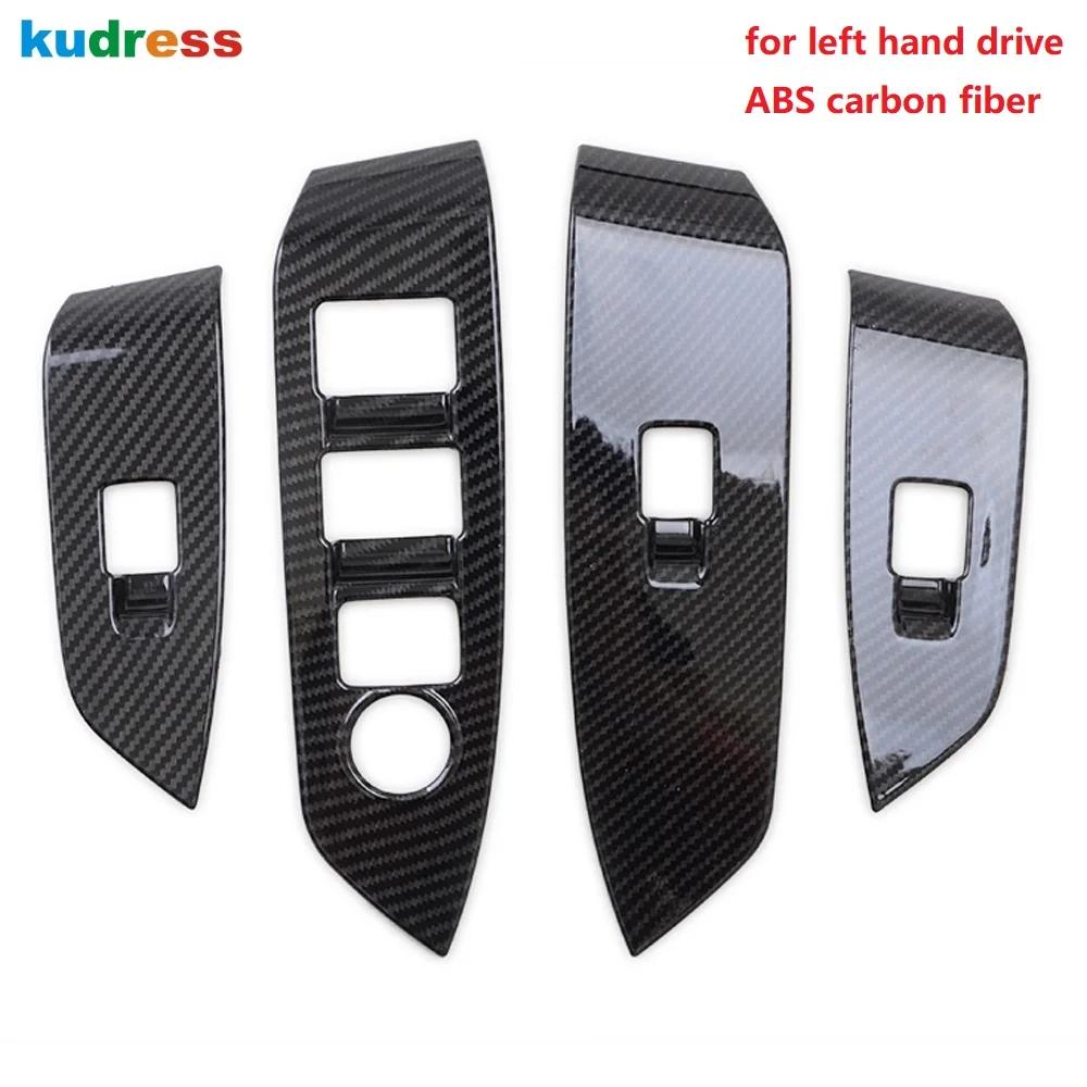 For Mazda CX-5 KF CX-8 2017-2024 2025 Carbon Car Door Armrest Window Lift Switch Button Panel Cover Trim Interior Accessories