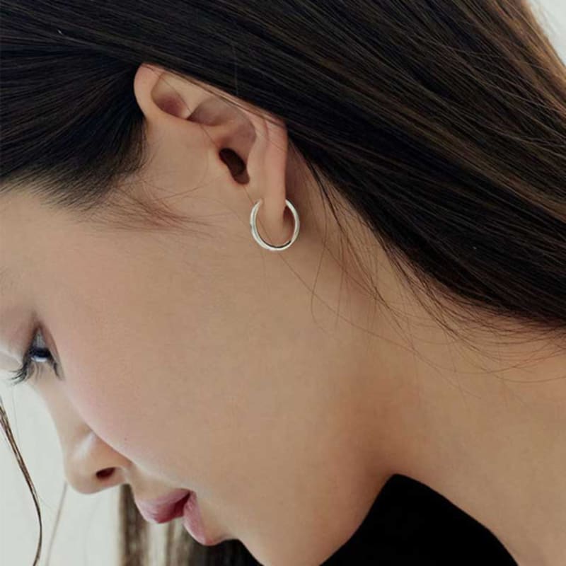 Murmur [925silver]Shine Hoop Earrings
