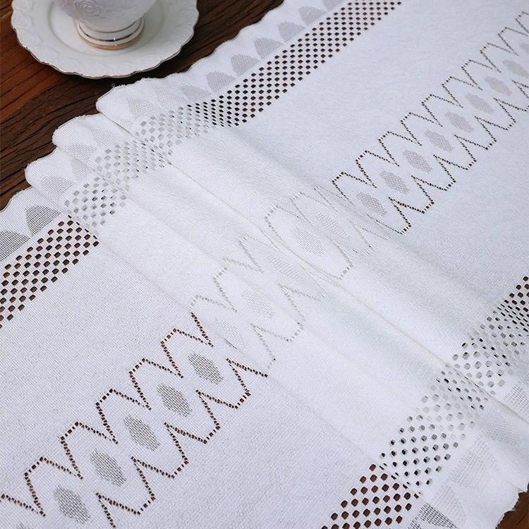 Geometric Minimalist Solid Color Table Flag with Long Hollow Tassel Tea Table TV Cabinet Cabinet Dining Table Dust Cover Cloth