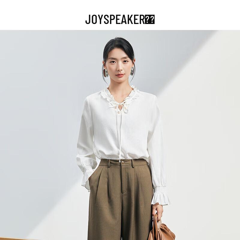 

JOY SPEAKER Elegant Ruffle Collar Long Sleeve Shirt S