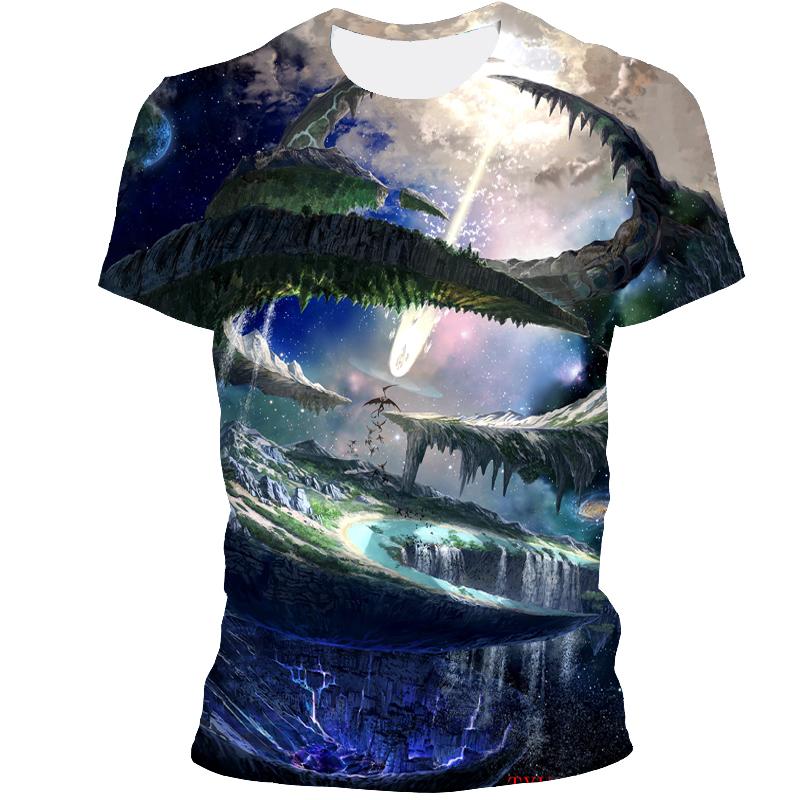 Trička s grafikou Vast Starry Sky Universe Pro muže Letní móda Tričko se vzorem 3D Vesmír Planeta Osobnost Trička v cool stylu