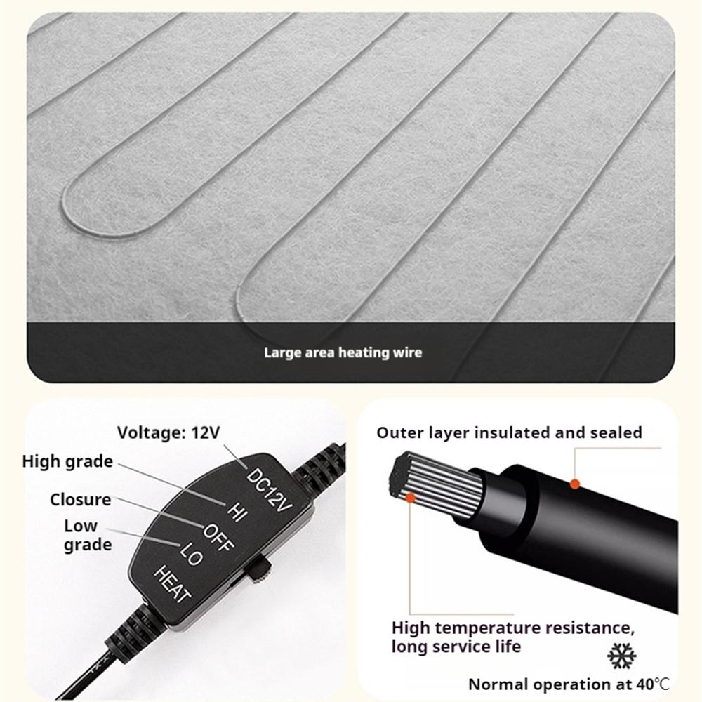 2PCS Car Seat Heating 12v Vehicle Heated Seat Cover Winter Fluffy Seat Cover Car Heater Cushion Pad Universal