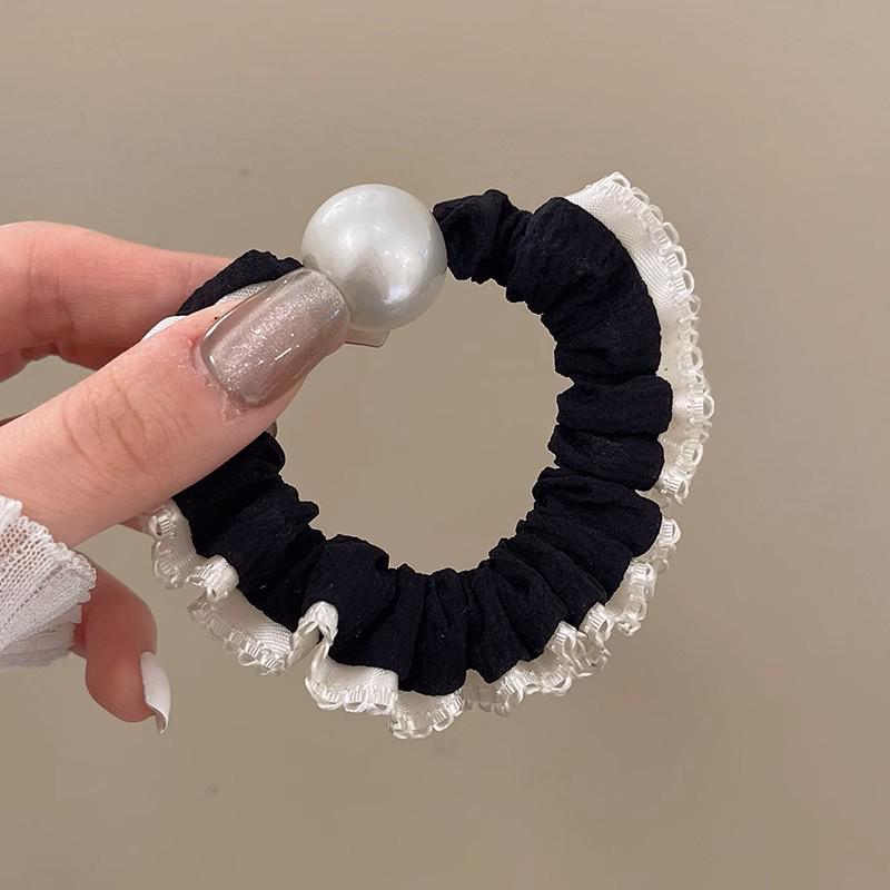 Rhinestone Pearl Elegant Large Hair Tie for Ponytails and Buns