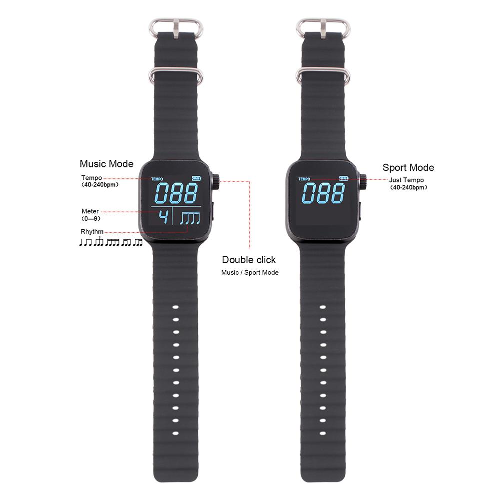 Wearable Vibrating Metronome for Sport Running Beat Counting Watch Adjustable Strap For All Guitar Piano Drums