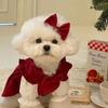 Rotes formelles Kleider-Set für kleine Hunde Teddy Bichon Pomeranian Haustier-Outfit mit weißem Innenoberteil