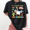 Süßes Cartoon-Enten-Print-Shirt Bunte Grafik-Print-Oberteile Alberne Lehrer-Gans auf freiem Fuß Sommerkleidung Streetwear