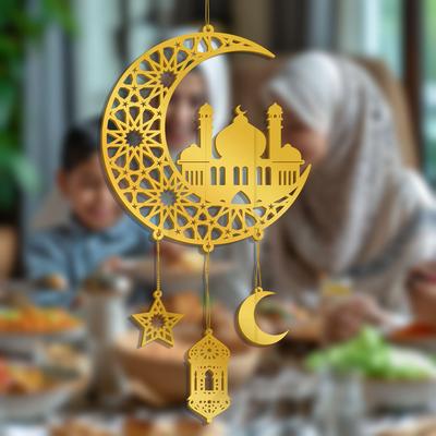 Eid Ramadan Raamsticker Acryl Ramadan Voor Huisdecoraties Islamitisch Moslim Festival Eid Al-Fitr Feestdecoraties Benodigdheden