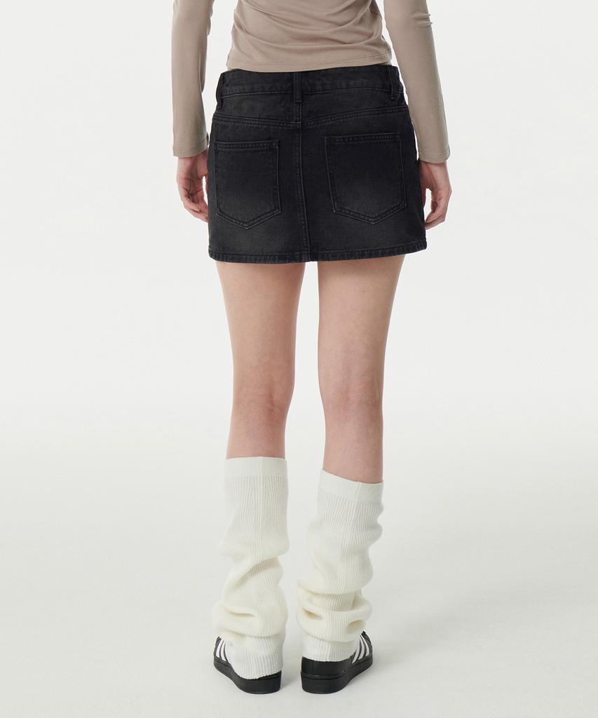 Musinsa Standard Woman Women'S Low-Rise Denim Mini Scotts [Washed Black]
