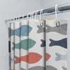 Whimsical Fish Shower Curtain Multicolor Pattern Decorative Fabric Waterproof Bath Rug Cover For Home Decoration In Bathrooms