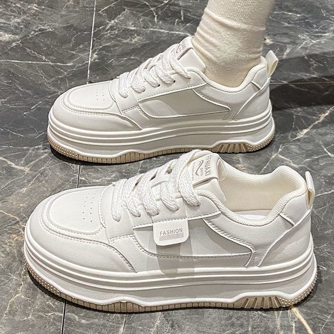 

Little white shoes women s spring and autumn new shoes versatile thick baseplate shoes heightening sports shoes 35 чорний