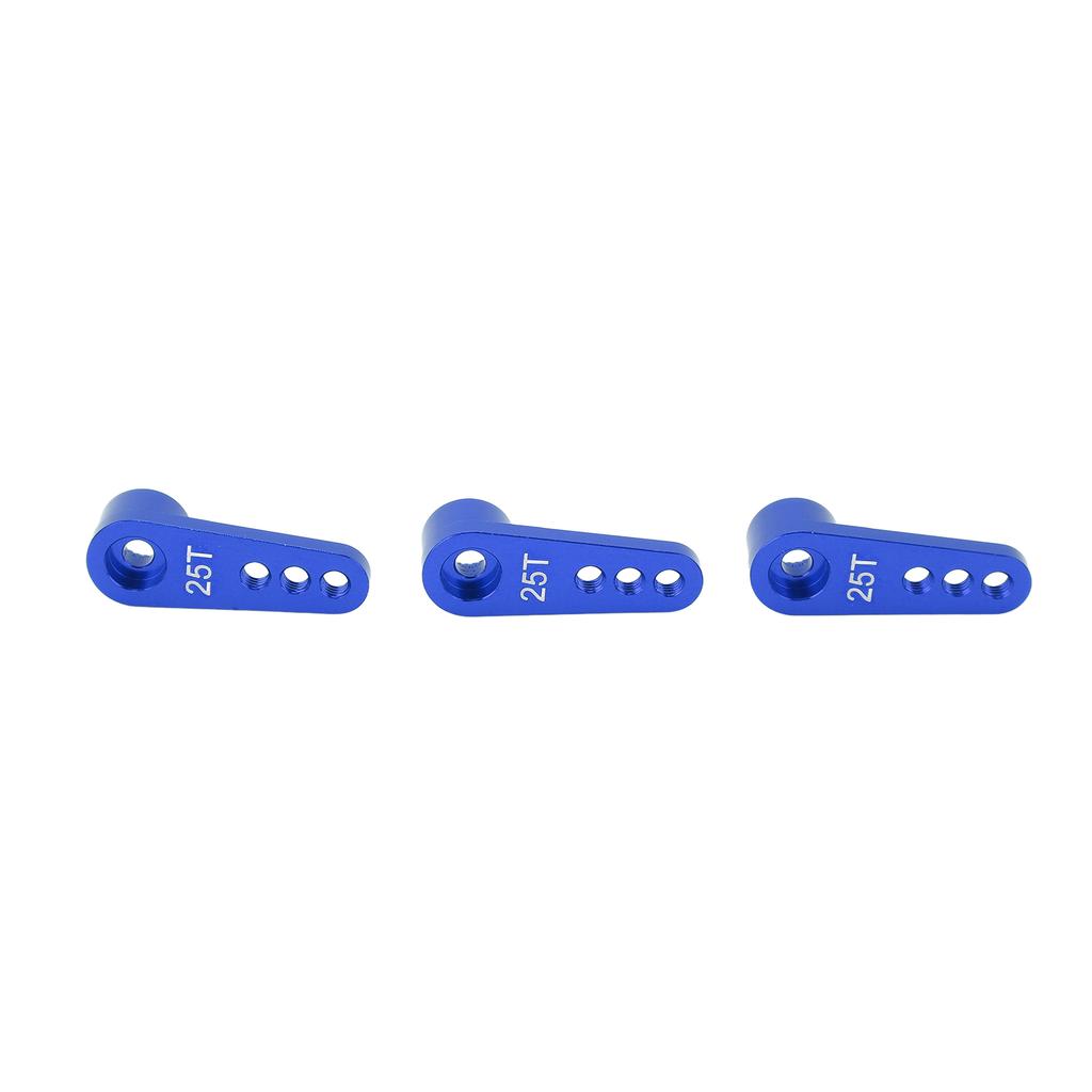 3pcs RC Aluminum 25T Servo Horns Metal Steering Arm for 18 110 RC Car Upgrade PartsBlue