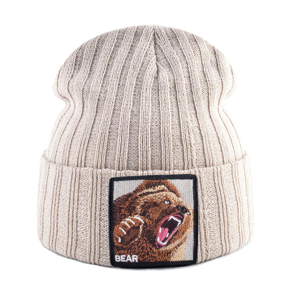Hats For Knitted Fashion New Men Women Wolf Pattern Skullies Beanies Unisex Knitting Streetwear Hip Hop Bonnet Caps Kpop Gorras
