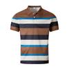 Men's Casual Polo Shirt Striped Versatile T-shirt Top