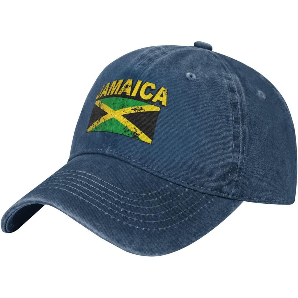 Jamaica Flag Distressed Baseball Cap Washed Cotton Adjustable Dad Hat Outdoor Sun Protection