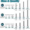 448PCS Stainless Steel Metric Bolt Assemblies, M5 M6 M8, Nut and Bolt Set Flat Washers and Spring Washers, Hex Head Screw Bolt a