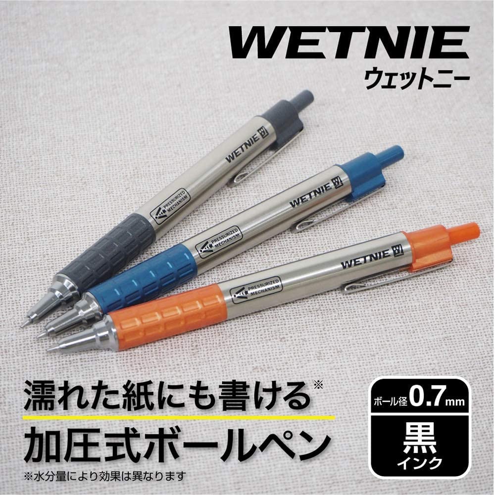 Zebra Wetney Oil-Based Ballpoint Pen, 0.7mm, Blue Barrel, Black Ink, Set of 4, P-BA100-BL-4AZ