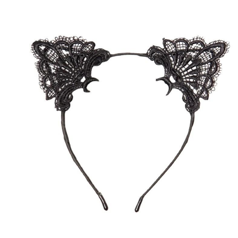 Spitzen Katzenohren Stirnband: Niedliches Catwoman-Accessoire für Weihnachtsfeiern