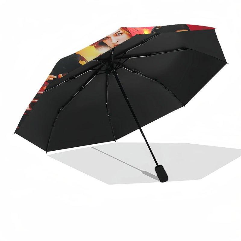 1pc Resident Evil Automatic Opening/Closing Umbrella with Convenient Three-Fold Design, 8 Iron Ribs - for Outdoor Daily Use, Travel A12