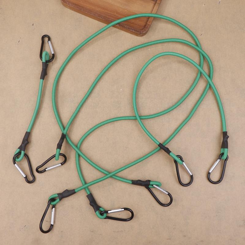 30-120Cm Green Stretch Ropes 6Mm Bungee Cords With Hooks Elastic Tie Strap Bikes Tie Car Luggage Packing Roof Rack Strap